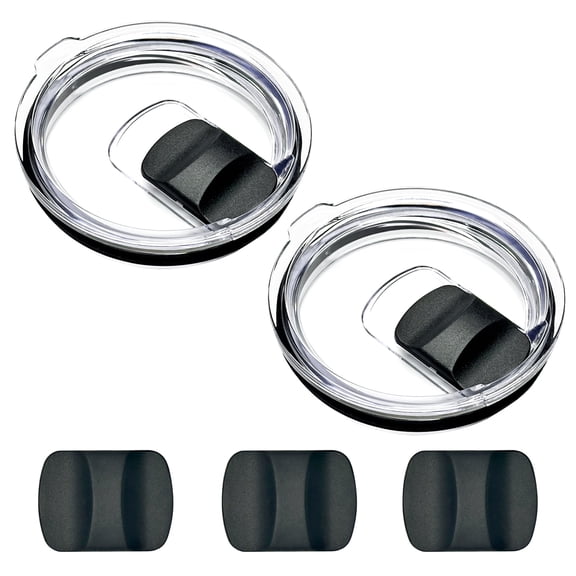 30 oz Tumbler Lid for YETI Rambler, 2 Pack Spill-Proof Lids & 3 Pack Magnetic Slider Replacement Lids for YETI 30 oz Tumbler, 14 oz Mug, 35 oz Straw Mug, BPA Free