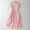 Pink, variant on Faux Cotton Linen Summer Dresses for Women Blue Short Sleeve Midi A Line Dress Drawstring Casual Button Mock Neck Loose Fit Dresses