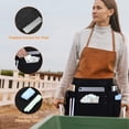 thumbnail image 5 of Lanola Waitress Server Apron with 7 Pockets, Black Waterproof Waiter Half Apron with Zippers & Adjustable Belt, Unisex Waist Apron for Restaurant Servers Kitchen Staff Bartender Barista, 5 of 7