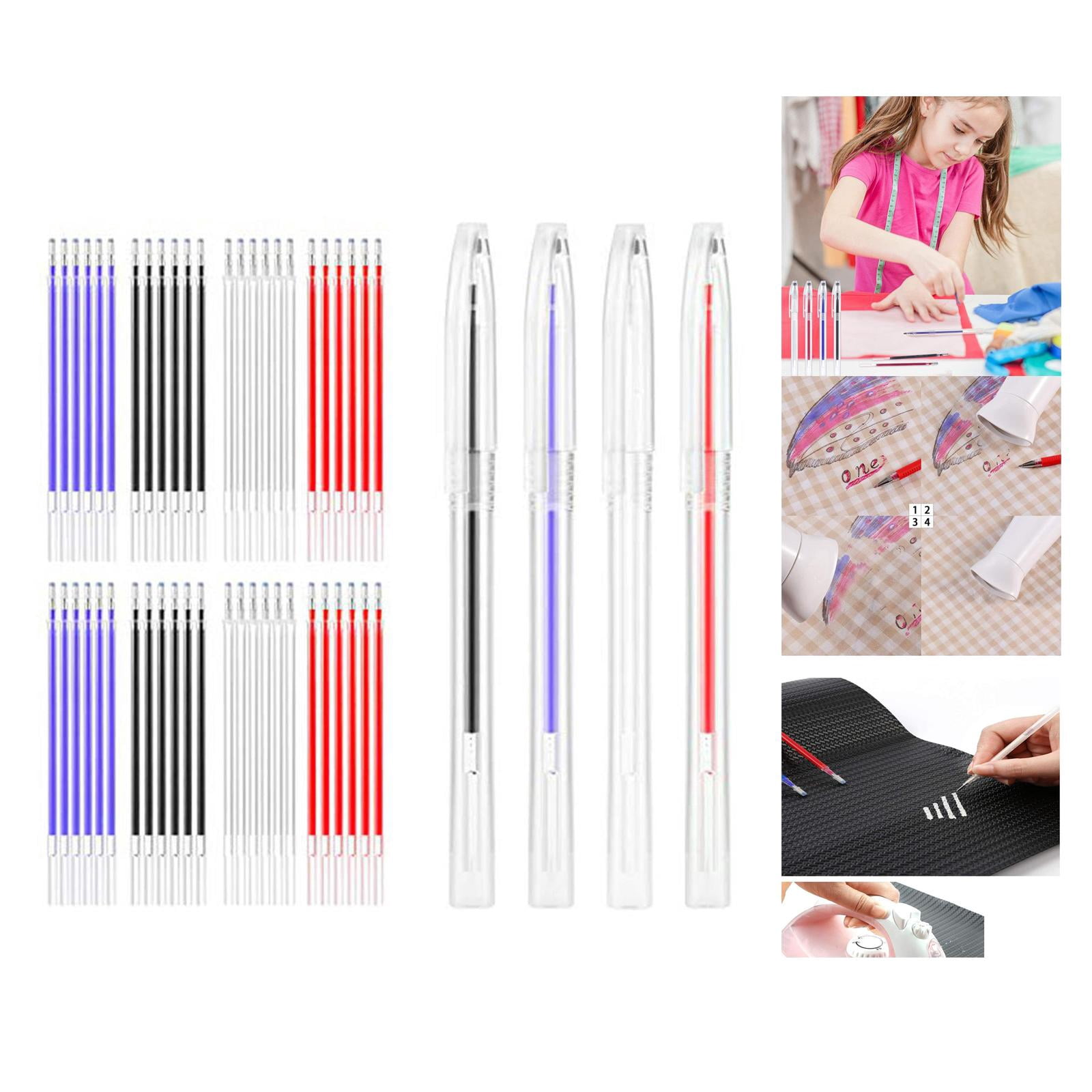 balikha 4x Marker Pen, 1 Set Heat Erasable Marking Pens 4Color 13Pcs