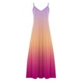 thumbnail image 6 of Axiiglly Plus Size Dress for Women Gradient Color Maxi Dresses Spaghetti Straps Beach Dress Flowy Vacation Summer Casual Dress, 6 of 6