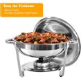 thumbnail image 3 of PRIJESSE Chafing Dish Buffet Set, 5Qt 2-Pack Stainless Steel Round Catering Warmer Set for Breakfast,Party, 3 of 5