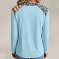 thumbnail image 4 of longantii Summer Tops for Women 250th Anniversary Usa 3/4 Sleeve shirtss Loose Crewneck American Flag Tops Fourth Of July Blouses Blue M, 4 of 4