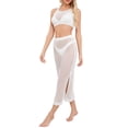 thumbnail image 5 of Lopeceal 2Pc Swimsuit Cover Up For Women Crochet Hollow Out Crop Bikini Cover Up Top And Slit Midi Skirt Elegant Fashion, 5 of 8