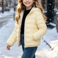 thumbnail image 6 of DJDLJWCJ Girls Quilted Jacket Thicken Warm Full Zipper Puffer Jacket Solid Color Thermal Down Coat Yellow Size 9, 6 of 8