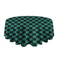 thumbnail image 5 of Teal and Black Checkerboard Pattern Round Tablecloth 60"x60",Wrinkle Wipeable Table Cloth for Kitchen Dining Room Picnic Patio Party, 5 of 6