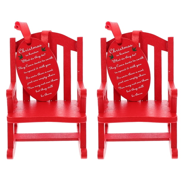2 piezas de adornos colgantes para sillas de madera, decoración para el hogar, mini mecedora colgante