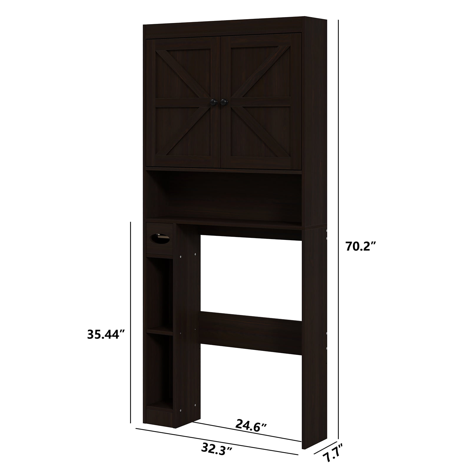 Furnihold 32.3''W Over The Toilet Storage Cabinet with Barn Doors Farmhouse Bathroom Cabinet Over Toilet, Espresso