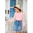 thumbnail image 3 of Arshiner Kids Shirts Casual Ruffle Cuffs Pullover Pink Shirt Girls with Polka Dot,Spring Clothes for Girls,Fashion Clothes for Spring Autumn Winter, 3 of 6