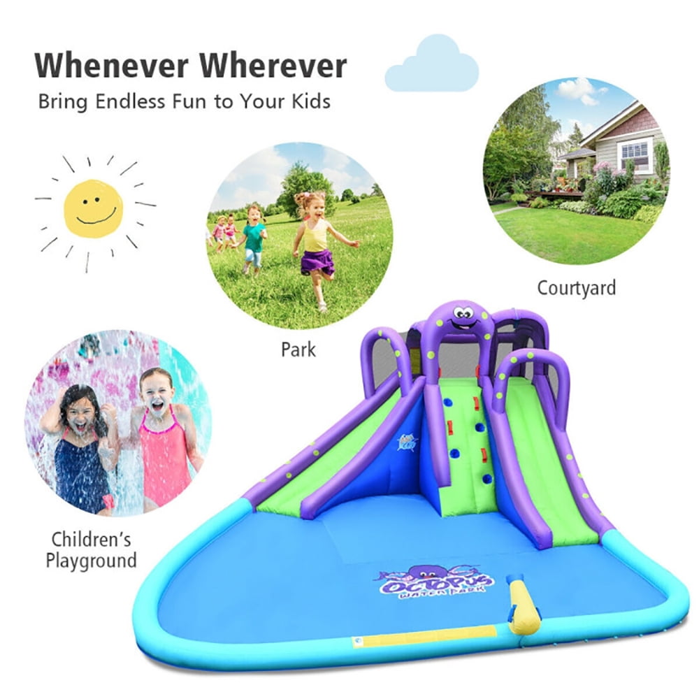 Aimee Lii Inflatable Water Park Mighty Bounce House with Pool and 780W Blower, Bounce House Water Slide for Kids 5-10