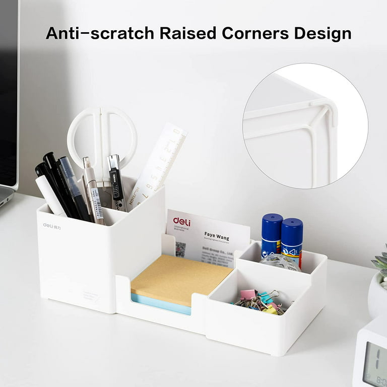 Desk Organizer, Desktop Organizer With Pencil Holders, Sticky Note