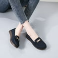 thumbnail image 3 of Platform Wedge Penny Loafers for Women Suede Spring Autumn Chunky Flats Slip on Casual Walking Dress Shoes, 3 of 6