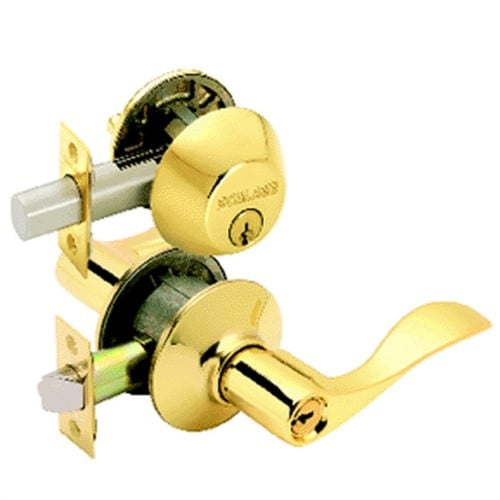 Schlage Fb50nvacc505605 Bright Brass Accent Keyed Lever Front Entry Set