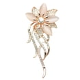 thumbnail image 2 of LEEYNEER Women‘s Flower Brooch Pin Shiny Rhinestone Party Jewelry Scarf Garment Gift Brooch Pin, 2 of 7
