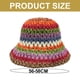 thumbnail image 2 of 56-58 cm circunferencia del sombrero sombrero de paja arcoíris mujer salida de verano protector solar sombrilla de paja sombrero de pescador a rayas, 2 of 6