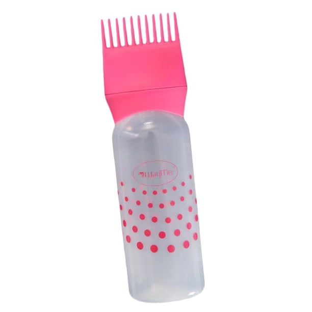Cepillo de Dispensación de Color Del Aplicador Del Peine de Plástica Del Teñido Del Cabello 120ml - Rosado Sunnimix aplicador de botella de tinte para el cabello