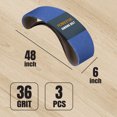 thumbnail image 5 of POWERTEC 3PK 6 x 48 Inch Zirconia Sanding Belts, 36 Grit Belt Sander Sanding Belt for Bench Sander, Belt and Disc sander, Woodworking, Metal Grinding (4648036Z-3), 5 of 6