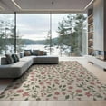 thumbnail image 2 of ODIKA 8'x10' Beige Blush Floral Vine Botanical Washable Area Rug Vintage Climbing Motif With Delicate Blooms And Leafy Branch Durable, Non-Slip for Living Room, Under Sectional, Family, 2 of 7