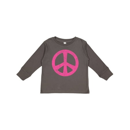 

Inktastic Peace Sign Pink Retro Gift Toddler Toddler Girl Long Sleeve T-Shirt