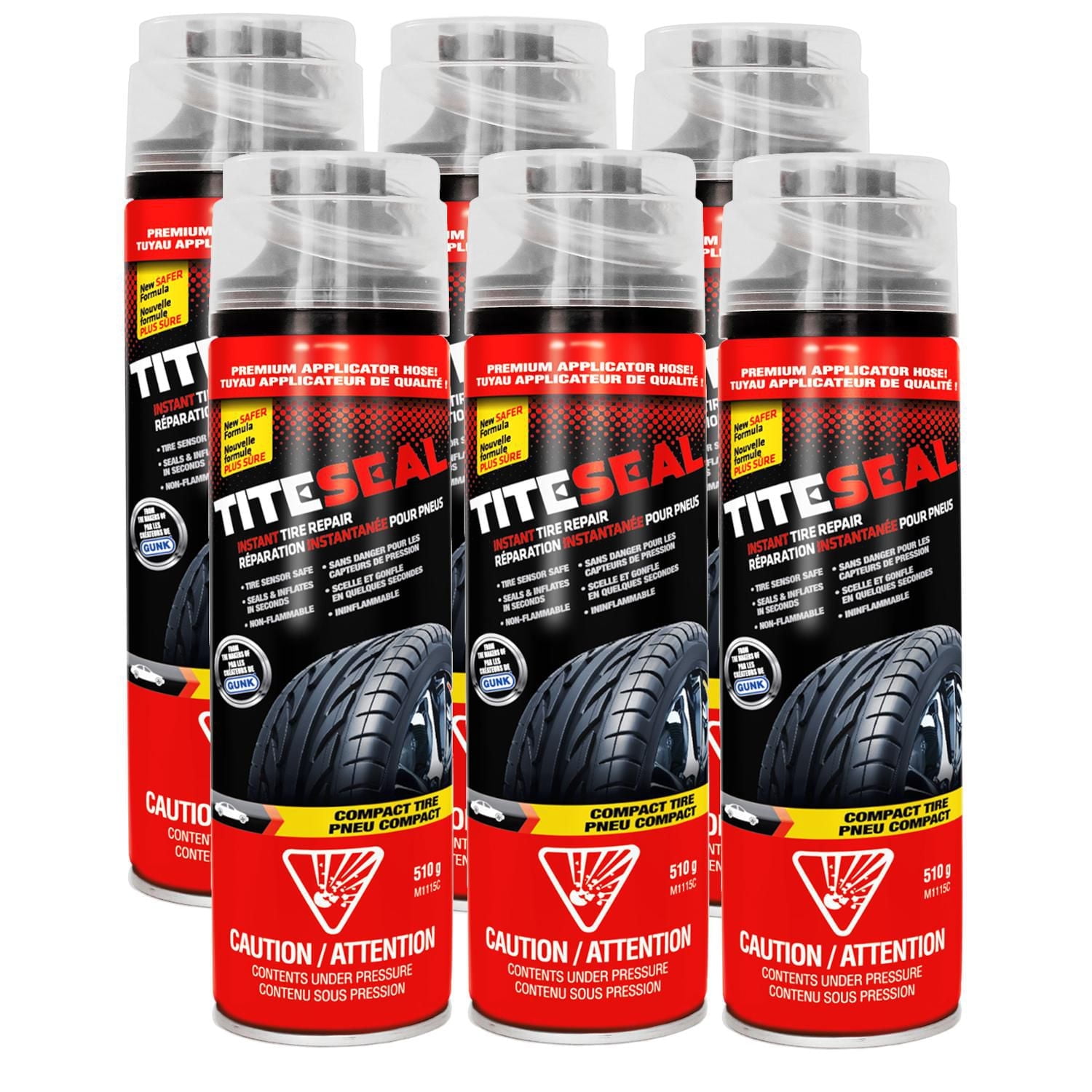 TiteSeal Puncture Seal Emergency Tire Repair 18oz - 6 Pack