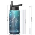 thumbnail image 4 of Thunder Insulated Stainless Steel Water Bottle with Straw & Cleaning Brush – 18 Oz | Leakproof, BPA-Free, 304 Stainless Steel, Wide Mouth, Travel Mug for Car, Gym, Office, 4 of 5