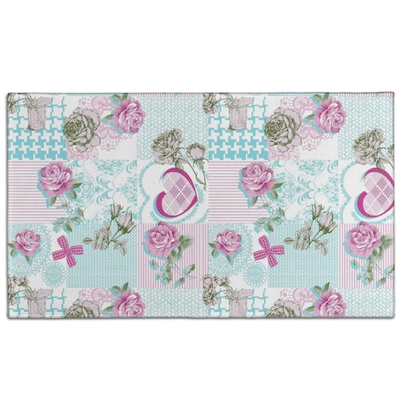 Pioneer Flower Floral Print Pattern Door Rugs,Washable Non Slip Door Mats Indoor,Decorative Door Mats,Entry Mat Indoor for Entrance,Bedroom,Kitchen,Bathroom,17"x30"