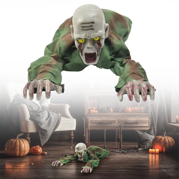 Clearance Event & Party under $50,Halloween Decorations Scary Halloween Crawling Electronic Creepy Bloody With LED Prop Self Contained Battery