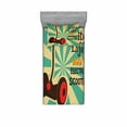 thumbnail image 2 of Ambesonne Vintage Fitted Sheet & Pillow Sham Set, Pop Art Starburst Beams, Full, Multicolor, 2 of 3