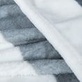 thumbnail image 4 of Ntbay Soft Flannel Throw Blanket Throw Size, Warm Lightweight Bed Blanket with Gray and White Striped Printed, 51" x 68", 4 of 5