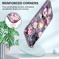 thumbnail image 4 of Casetego for iPhone 14 Pro Case with [2 Tempered Glass Screen Protector+360° Rotatable Ring Holder] Clear Floral Glitter Shockproof Kickstand Slim for Women Girls Phone Cover,Purple Flower, 4 of 9