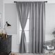 thumbnail image 1 of Cortinas de gasa transparente con bolsillo para varilla para cocina, sala de estar y dormitorio. Transpirables y ligeras. Gris claro, 200 x 100 cm., 1 of 8