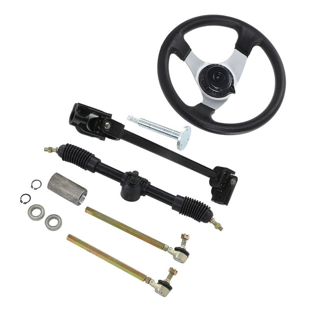 Steering Go Kart Steering Wheel Assembly Set Adjustable 300mm/11.8in Diameter for 150cc-250cc Engines