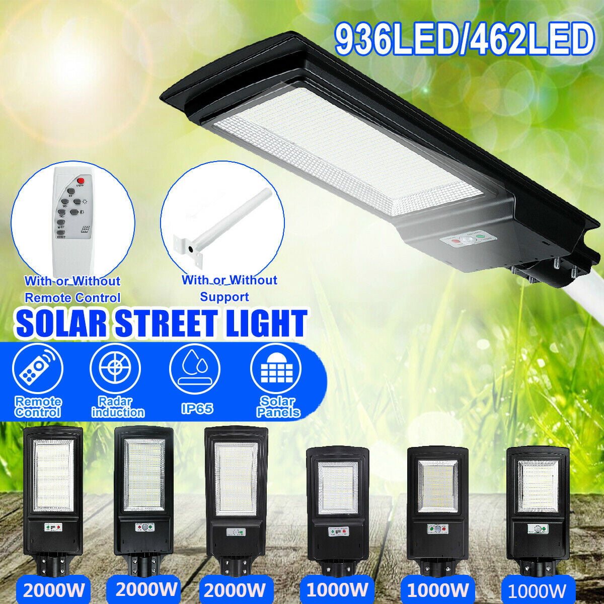60LED Shop Roger Solar Powered Garage Lights Indoor Outdoor with Remote Control 