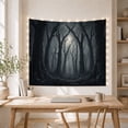 thumbnail image 4 of Misty Dark Forest Scene with Full Moon Eerie Gothic for Dark Art Lovers Moonlit Woods Decor Halloween Gift Tapestry Wall Hanging for Bedroom and Living Room, 4 of 5