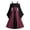 Wine, variant on Medieval Maxi Dresses for Women Formal Cold Shoulder Renaissance Costume Trendy Flare Long Sleeve Flowy Dress Tie Front Pleated Evening Dress
