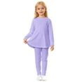thumbnail image 3 of WENXIAOO Ensemble de Pyjama pour Enfants 2 Pcs Robe à Manches Longues avec Pantalon Pjs Tenue de Nuit Ensemble Pyjama 5-6 Ans, 3 of 6