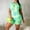 Green, variant on Women SuitsFashion Women Summer Lady Split 2 Piece Sports Suit Set Casual Tie-Dyed Suit