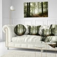 thumbnail image 3 of Designart Light in Dense Fall Forest with Fog - Landscape Printed Throw Pillow - 12x20, 3 of 5