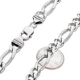 thumbnail image 2 of 9.3mm Oxidized .925 Sterling Silver Silver Flat Figaro Choker Chain Necklace, 20 inches, 2 of 7