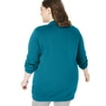 thumbnail image 2 of Woman Within Plus Size Fleece Baseball Jacket Long Oversized Fleece Coat, 2 of 3