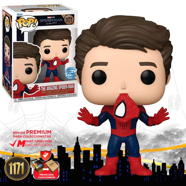Funko Pop Spider Man Andrew Garfield Sin Mascara #1171 No Way Home Marvel Original Funko The Amazing Spider-Man Hombre Araña