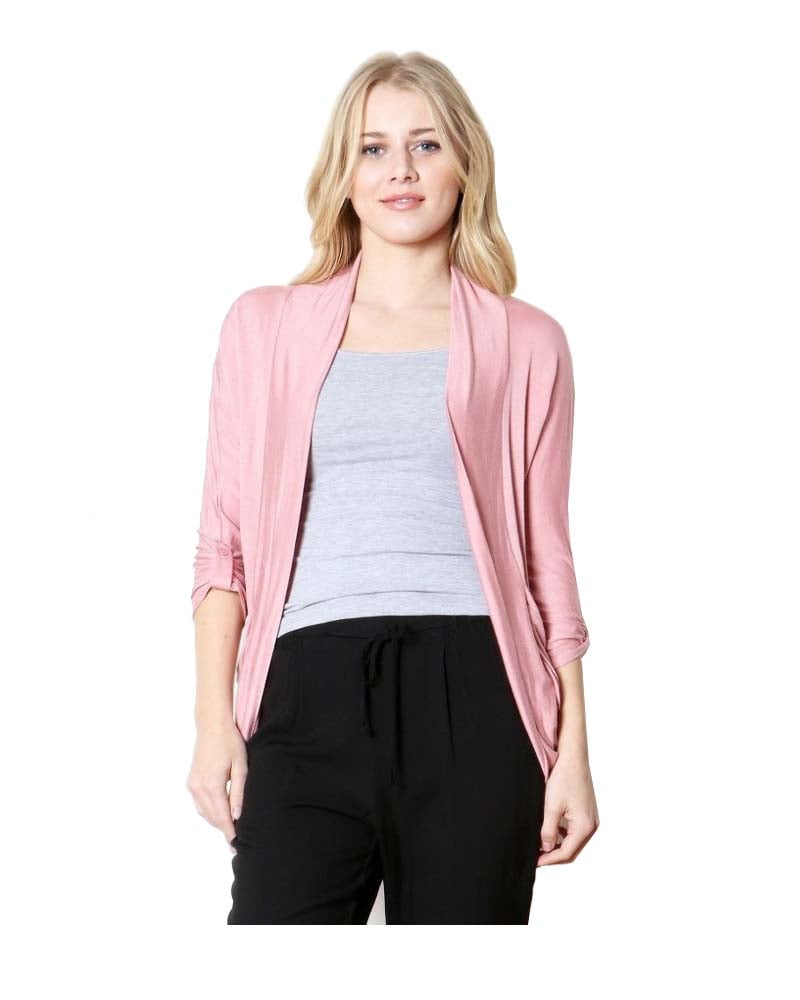 rayon spandex open front cardigan