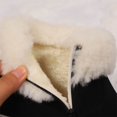 thumbnail image 5 of Aueoeo Womens Winter Flat Boots Furs Snow Boots Ankle Booties Fuzzy Warm Short Boots for Girl Side Zip Boots Black, 5 of 6