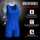 thumbnail image 4 of Matman Edge Wrestling Singlet Hombres Niños Spandex Levantamiento de Pesas Color Sólido (Royal 2XL), 4 of 7