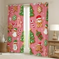 thumbnail image 2 of Manfei Santa Claus Gingerbread Blackout Curtains Set of 2 (52x84 Each) for Kids, Green Christmas Tree Window Curtains, Cute Snowflakes Sled Curtains and Drapes, Luxurious Home Decor, 2 of 6