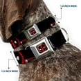 thumbnail image 2 of Marvel Comics Pet Collar, Dog Collar Metal Seatbelt Buckle, Deadpool Action Poses Splatter Logo Black Red White, 13 to 17 Inches 1.5 Inch Wide, 2 of 8
