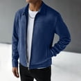 thumbnail image 5 of Kukoosong Men's Lapel Collar Suede Jacket, Long Sleeve Full Zip Lightweight Casual Bomber Coat with Side Pockets, Fall Winter Solid Color Slim Fit Business Daily Outerwear, 5 of 7