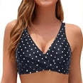 thumbnail image 3 of lcziwo Sale of The Day Clearance Bras for Women Full Coverage Criss Cross Bikini Tops Fashion Polka Dot Print No Underwire Swimsuit Bra 2025 Summer Bathing Suit Black XXL, 3 of 5