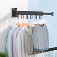 thumbnail image 2 of Drying Rack Wall Mounted Space Save Folding 1/2 Poles Retractable Drying Clothes Strong Load Bearing Collapsible Laundry Drying Rack for Home, 2 of 7