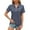 GrayBlue, variant on Eternatastic Women's Short Sleeve Polo Shirts Zipper Collar V Neck Business Casual Tops Loose Fit Tunic Shirt